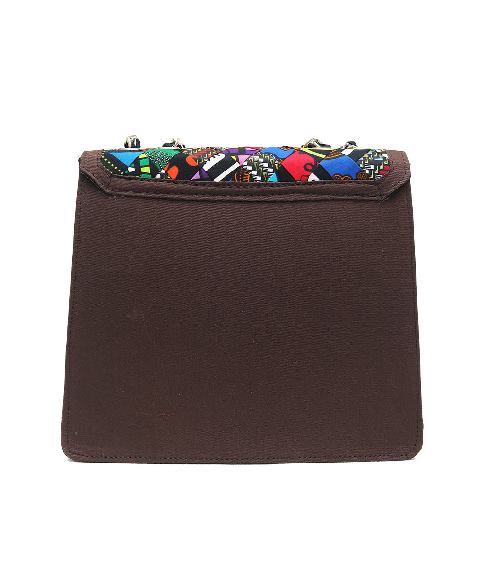 Royal Bloom Ankara Bag (Brown)