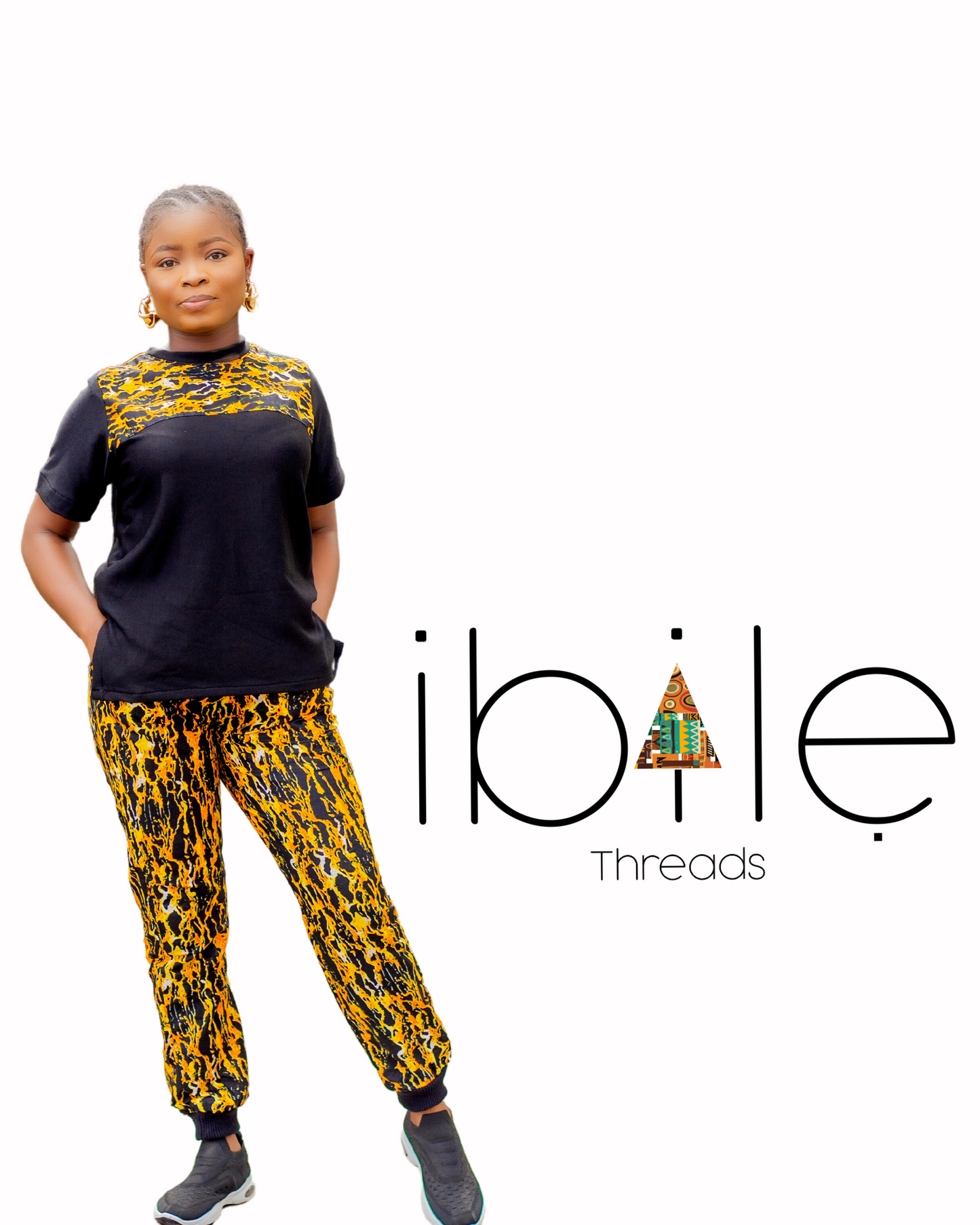 Two-Piece Ankara Joggers Set (Female)