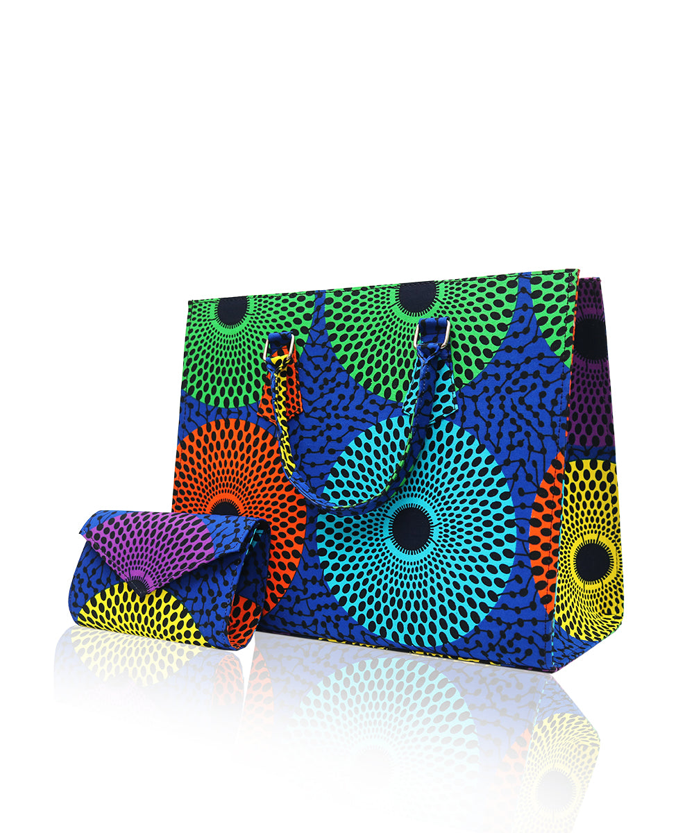 Vortex Set Tote with Mini Purse- Ankara