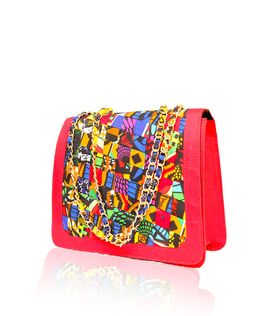 Royal Bloom Ankara Bag (Red)