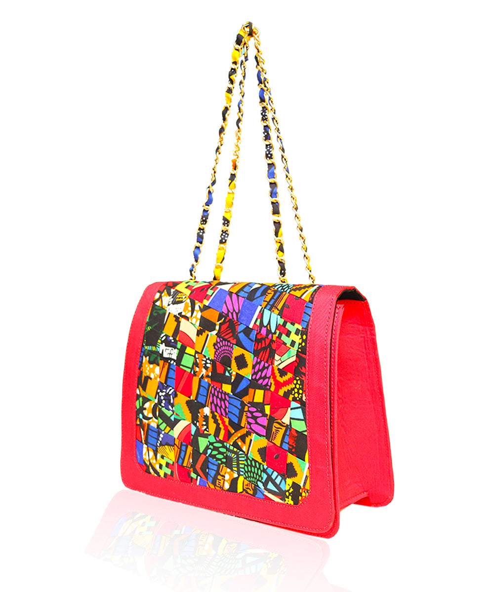 Royal Bloom Ankara Bag (Red)