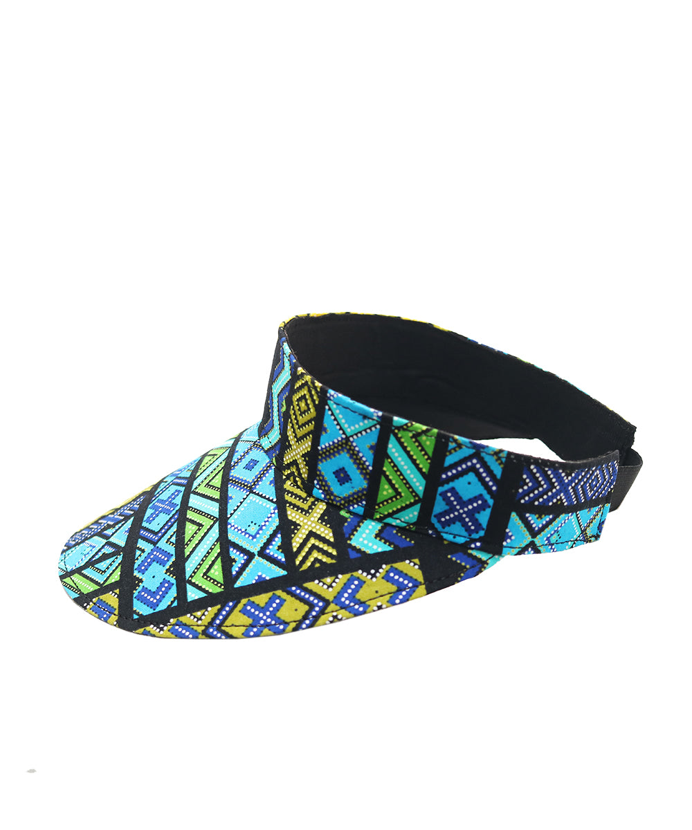 Ankara Visor Hat (Blue/Green)