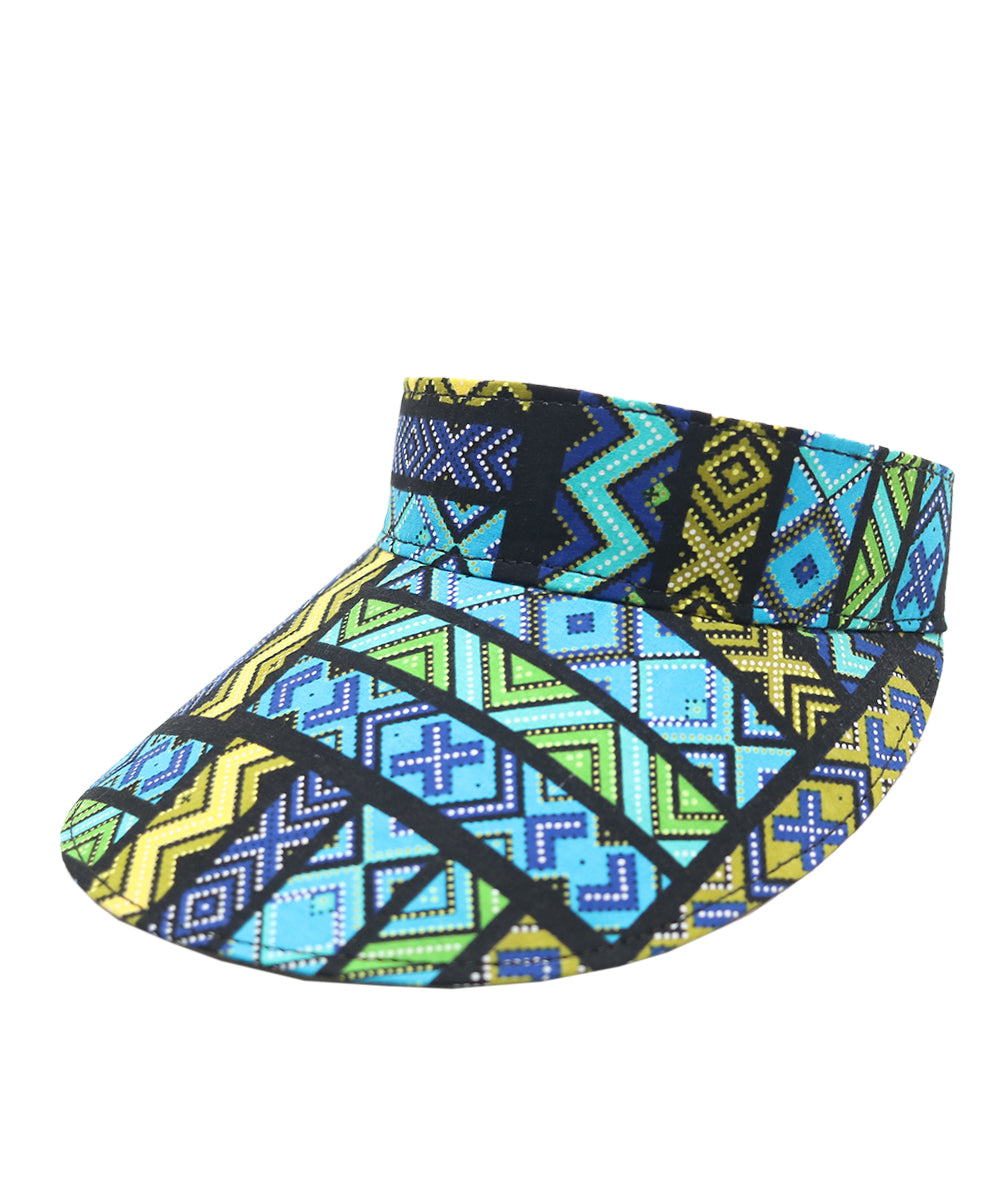 Ankara Visor Hat (Blue/Green)