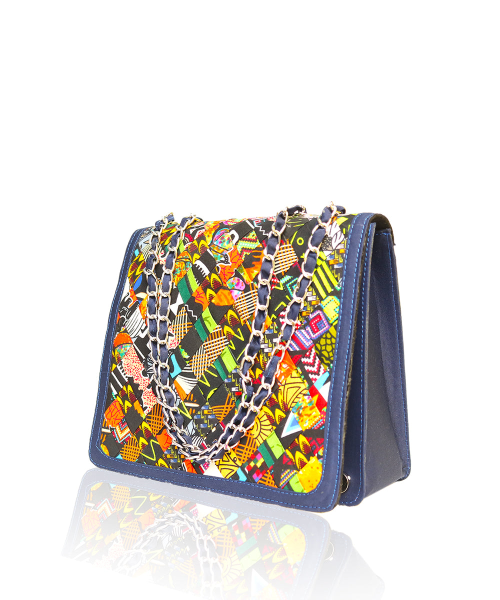 Royal Bloom Ankara Bag (Black)