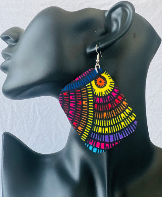 Ankara Structured Earring Set with Bangles