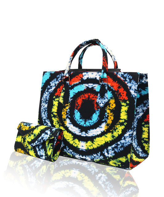 Tye-Dye Tote Bag with Mini Purse- Ankara