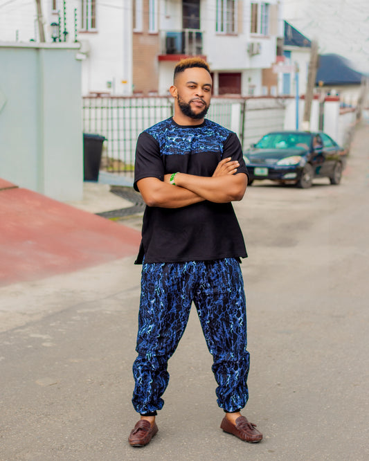 Two-Piece Ankara Joggers Set (Male)