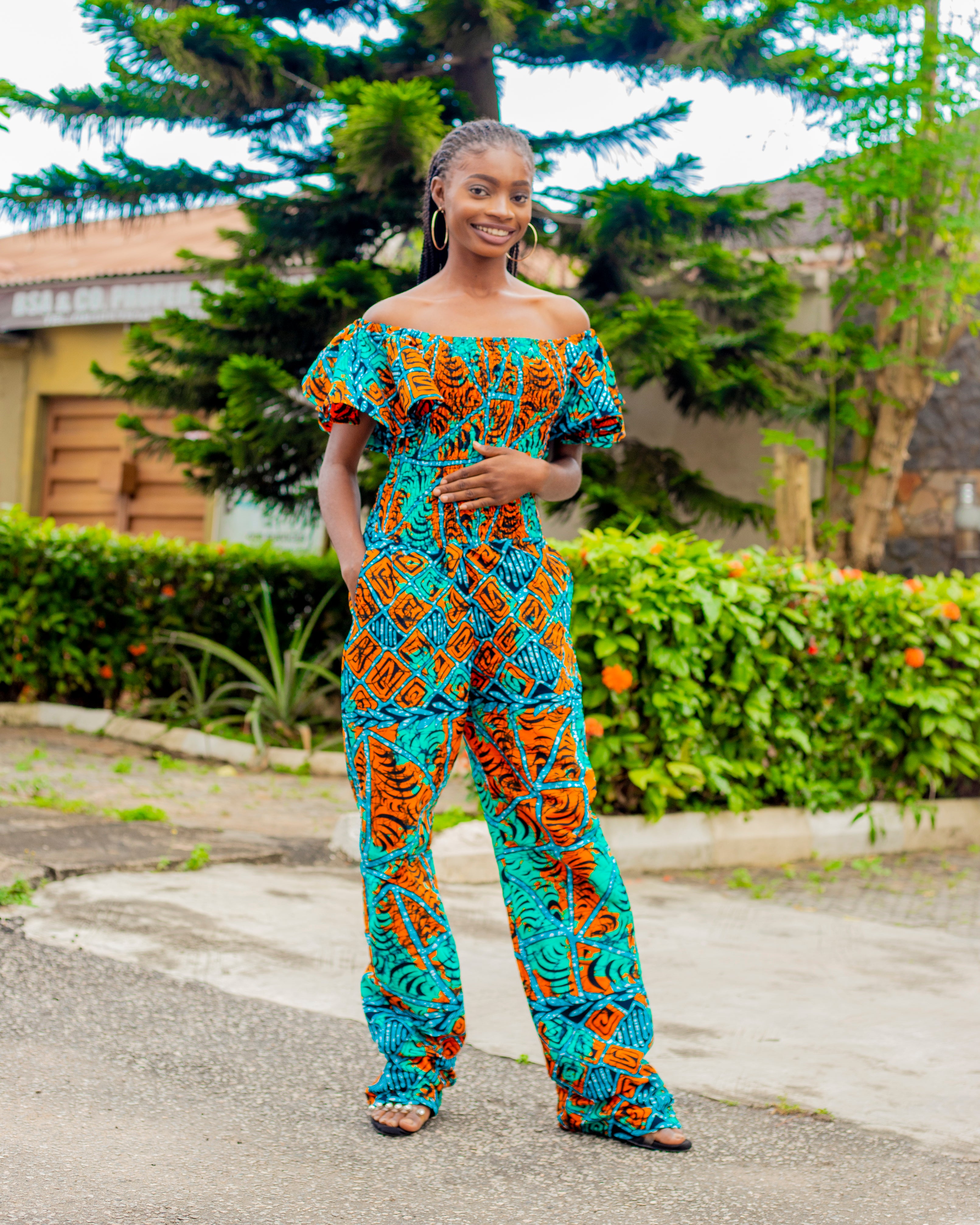 Ankara Off Shoulder Jumpsuit IbileThreads