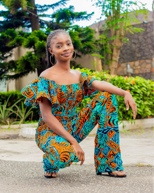 Ankara Off- Shoulder Jumpsuit